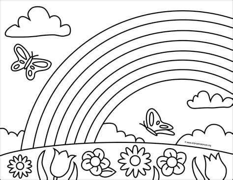 Printable Rainbow Pictures To Color - Printable Sight Words List