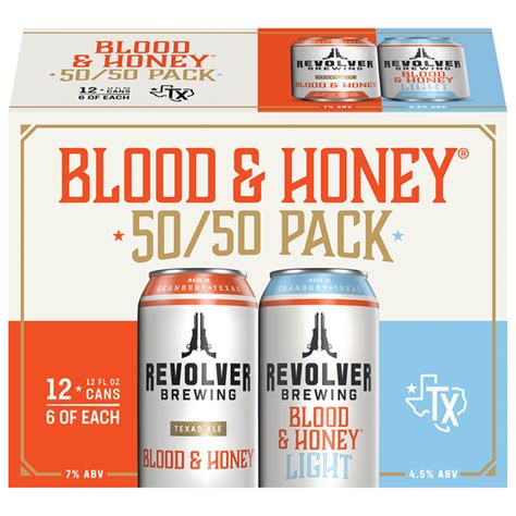 Revolver Brewing Beer, Texas Ale/Light, Blood & Honey, 50/50 Pack (12 ...