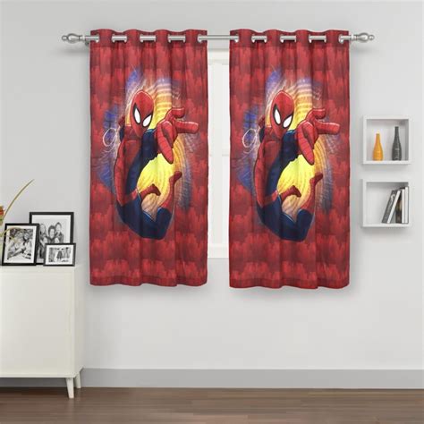 Buy Kids Spiderman Printed Single Window Curtain from Home Centre at ...