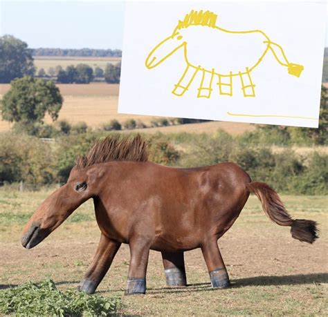 子どもが描いた絵をお父さんがリアルな動物に再現したらこうなった「腹痛い(笑)」「夢に出るやつだこれ」 - Togetter [トゥギャッター]