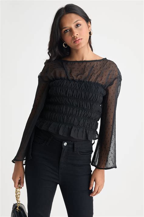BLACK MESH TOP | FREAKINS - Fashionable & Trendy Mesh Tops