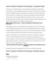 Image result for OneNote Backup and Restore Tutorial