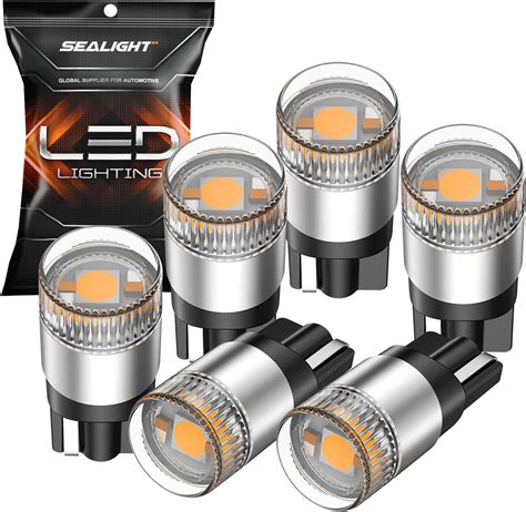 Amazon.com: SEALIGHT 194 LED Light Bulbs Amber ＆ Yellow, W5W 168 2825 ...