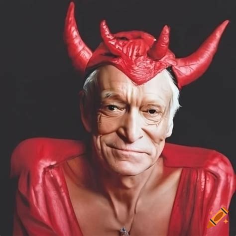 Hugh hefner in a devil costume on Craiyon