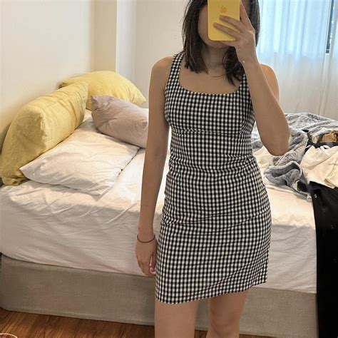 Brand new Afends black gingham dress. Size 6. RRP:... - Depop