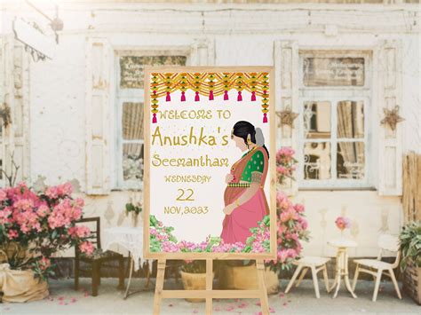 Buy Indian Baby Shower Seemantham Welcome Sign, Seemantham Ceremony Boy ...