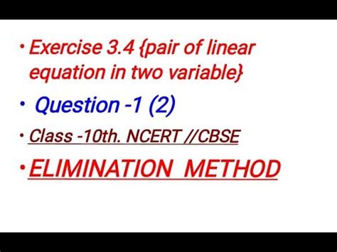 Image result for Elimination Method Class 10