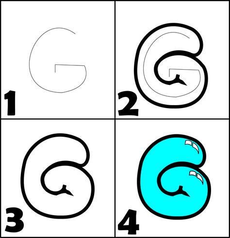 Printable Letter 'G': Write Letter 'g' in Bubble, Block, Graffiti, and ...