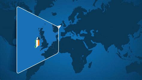 Location of Ireland on the World Map with Enlarged Map of Ireland with Flag. 23530432 Vector Art ...