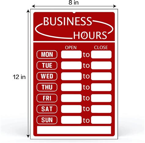 Buy Business Hours Sign,Hours of Operation Signs for Business,PVC Open ...