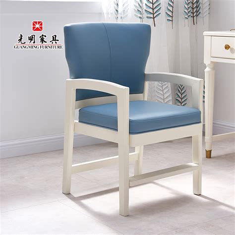 【光明家具】美式轻奢实木书椅 带扶手靠背青少年学习椅子188-XM43663-55