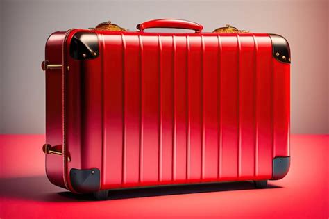 Modern red suitcase on a red background | Premium AI-generated image