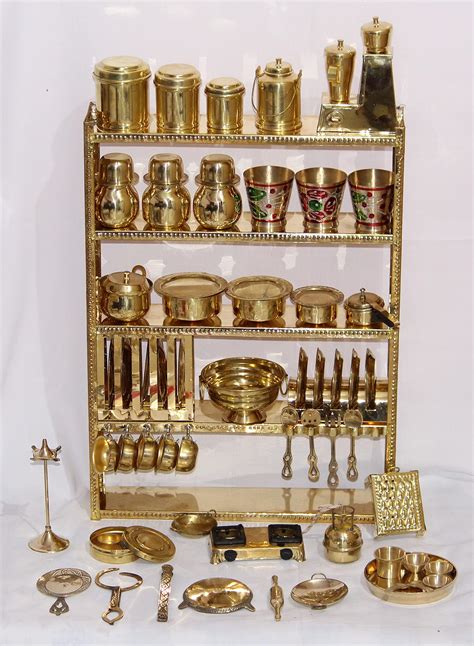 Buy Miniature Brass Kitchen Set bhatukali Online at Low Prices in India ...