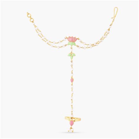 Buy Jalaja Double Pearl Ring Hand Chain Bracelet | Tarinika – Tarinika ...