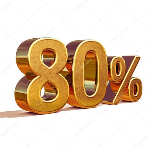 3d Gold 80 Eighty Percent Discount Sign — Stock Photo © Supertrooper ...