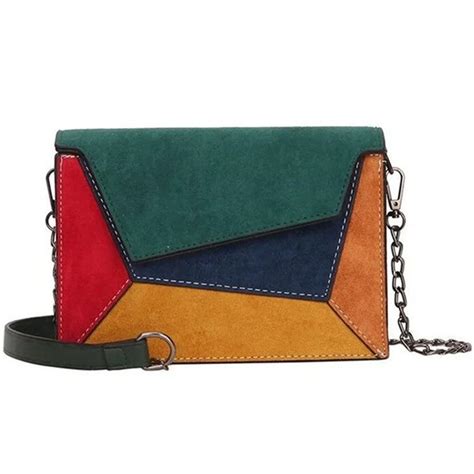 Patchwork Crossbody Bag Retro Matte Chains Shoulder Lady Flap Bag – CRAZE