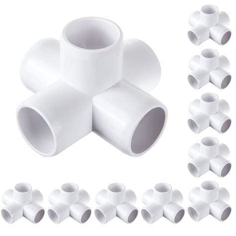 Buy 10PCS 3/4" 5 Way PVC Fitting PVC Elbow Corner Fittings Grade Pipe ...