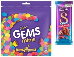 Cadbury oreo red velvet nd gems minis Bars Price in India - Buy Cadbury ...