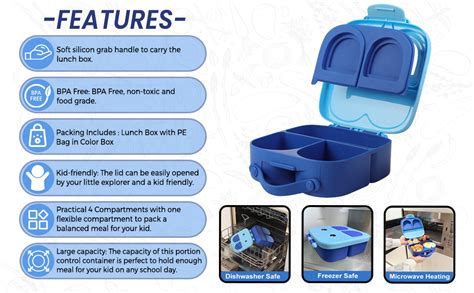 Buy Eazy Kids Bento Lunch Box w/t Handle- Blue Online at Low Prices in ...