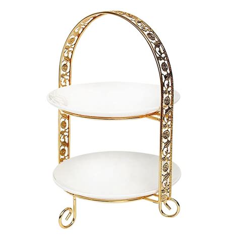 Cake Stands Metal Cake Stand Double-Layer Arch-Shaped Fruit Dessert ...