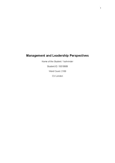 Leadership, Teamwork and administration - Management and Leadership ...