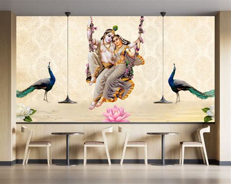Radha Krishna Customised Wallpaper – Myindianthings
