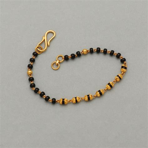 Baby Gold Bracelet With Black Beads Outlet | bellvalefarms.com