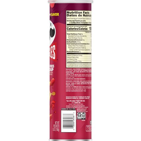 Pringles Nutrition Facts Label