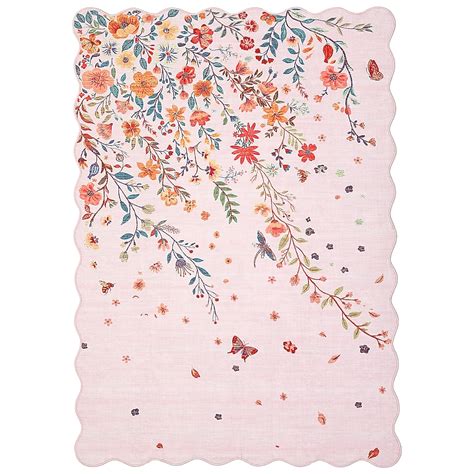 Qeetex 10 x 13 ft Pink Polyester Rectangular Bedroom Living Room Dining ...