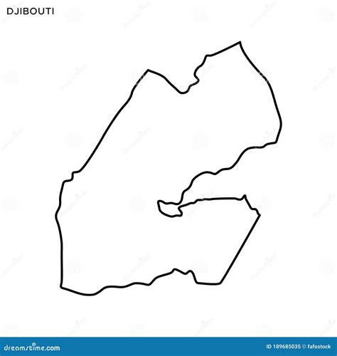 Outline Map of Djibouti Vector Design Template. Editable Stroke Stock ...