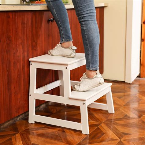 Buy Kids Kitchen Step Stool for Kids with Safety Rail,Solid Wood ...