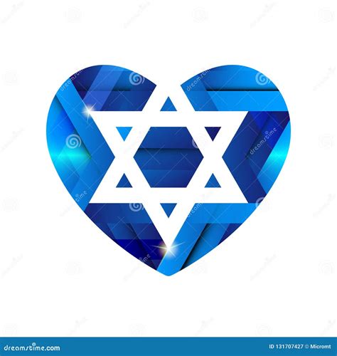 Sacred Symbol Star of David in Heart. Shield of David Stock Vector - Illustration of holiday ...