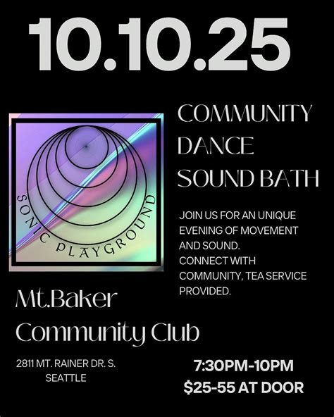 Sonic Playground at Mount Baker Community Club, Seattle on 10th October ...