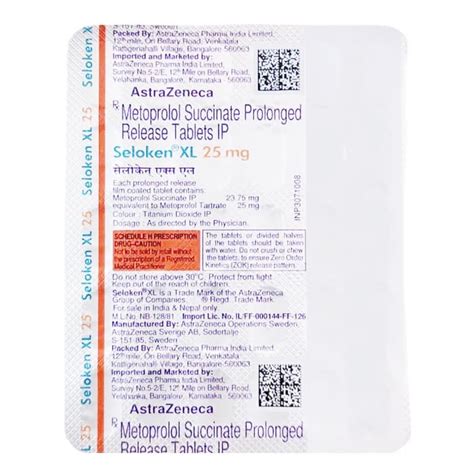 Seloken XL 25 Tablet - Buy Online, Uses, Dosage and Price | PillO