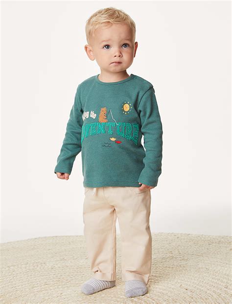 Buy Cotton Rich Slogan Outfit (0-3 Yrs) at Marks & Spencer