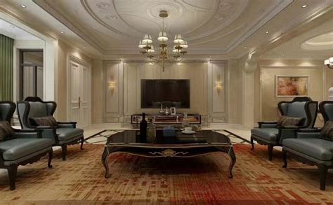 380平米欧式别墅客厅沙发装修设计效果图_别墅设计图