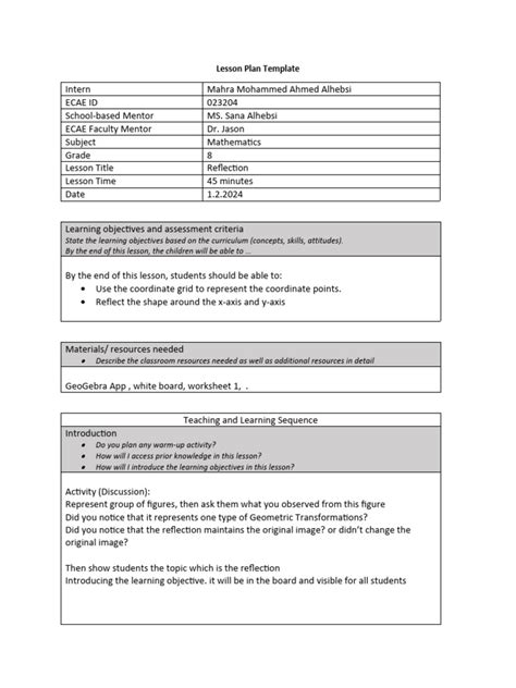 Image result for Lesson Plan Reflection