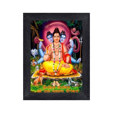 pnf Lord Dattatreya Religious Wood Photo Frames with Acrylic Sheet ...