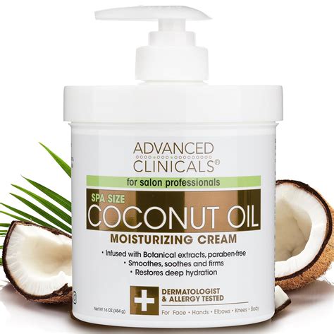 Amazon.com : Advanced Clinicals Coconut Body Lotion Moisturizing Cream & Face Lotion | Coconut ...