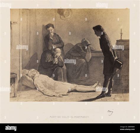 THE DEATH OF COLONEL Pontmercy, ILLUSTRATION FOR "LES MISERABLES ...