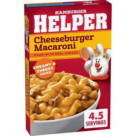 Hamburger Helper Cheeseburger Macaroni 6.6 oz Box with Pasta and Cheesy ...