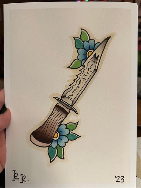 The Demon Blade, Rubys Knife Traditional Tattoo Style Art Print ...