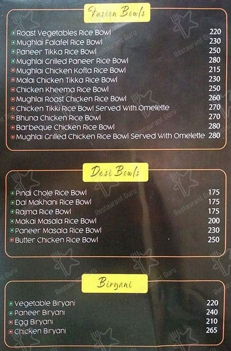 Menu at The Good Bowl, Chandigarh, SCO 2927/2928