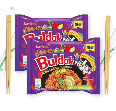 Samyang Fiery Hot Korean Buldak Habanero Lime Spicy Chicken Ramen ...