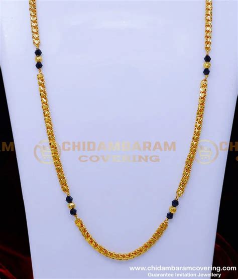 Buy Gold Plated Black Crystal Yellow Gold Mangalsutra Design