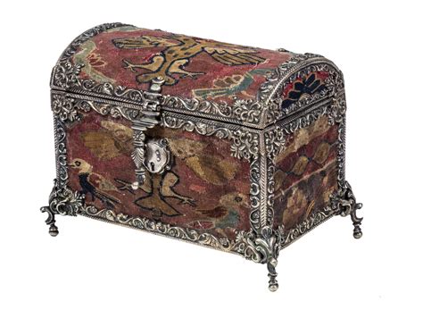 Peruvian Silver and textile casket — Robert Simon Fine Art