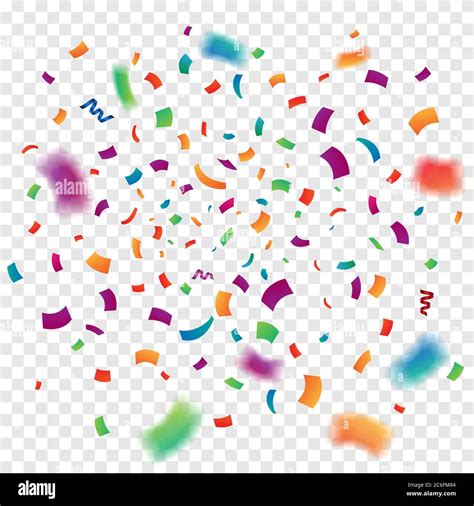 Colorful confetti on transparent background, vector illustration Stock ...