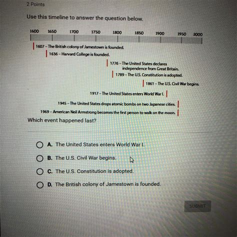 Which event happened last? - brainly.com