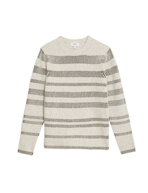 Buy Striped Crew Neck Jumper at Marks & Spencer