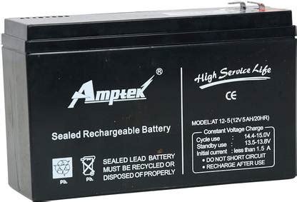 AMPTEK AT 12-5 (12V-5Ah) AGM Solar Battery Price in India - Buy AMPTEK ...